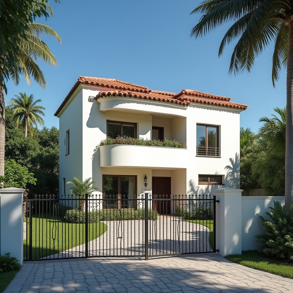 Modern residential property in Paraguay with clear blue sky